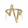 Bling Jewelry Gold Plated Silver Chevron Lightning Bolt Stacked Midi Ring - C311SAQRDTX