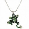 DianaL Boutique Adorable Green Frog Charm Pendant Necklace with 18" Chain Gift Boxed Fashion Jewelry - CL12MWX6JFH