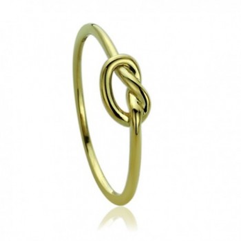 14K Yellow Gold Wedding Ring Plain Gold Celtic Love Knot Promise Ring - CQ120BVCWZ5