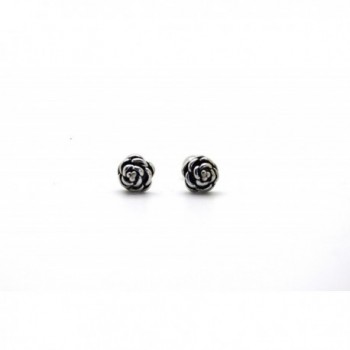 Chelsea Jewelry Basic Collections 3D Rose shaped Stud screw-back Earrings - Stainless Steel - C212HAAJ7A5