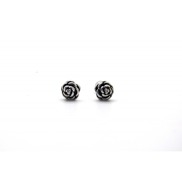 Chelsea Jewelry Basic Collections 3D Rose shaped Stud screw-back Earrings - Stainless Steel - C212HAAJ7A5