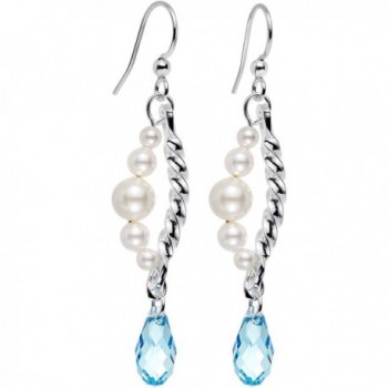 Body Candy Handcrafted Light Blue White Orbs Pea Pod Dangle Earrings Created with Swarovski Crystals - CC12G8LHDNN