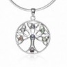 925 Sterling Silver Celtic Knot Trinty Tree of Life Seven (7) Chakras Pendant Necklace- 18 inches - CZ11I69Z0CH