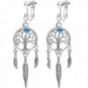 Body Candy Silver Plated Tree of Life Dreamcatcher Clip On Earrings Created with Swarovski Crystals - CD127NA48CB
