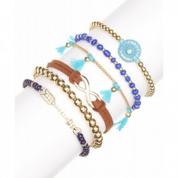 Lux Accessories Tribal Pave Arrow Infinity Blue Purple Bracelet set - CT11O39O5R5