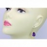 Simulated Amethyst Earrings Faceted Teardrop