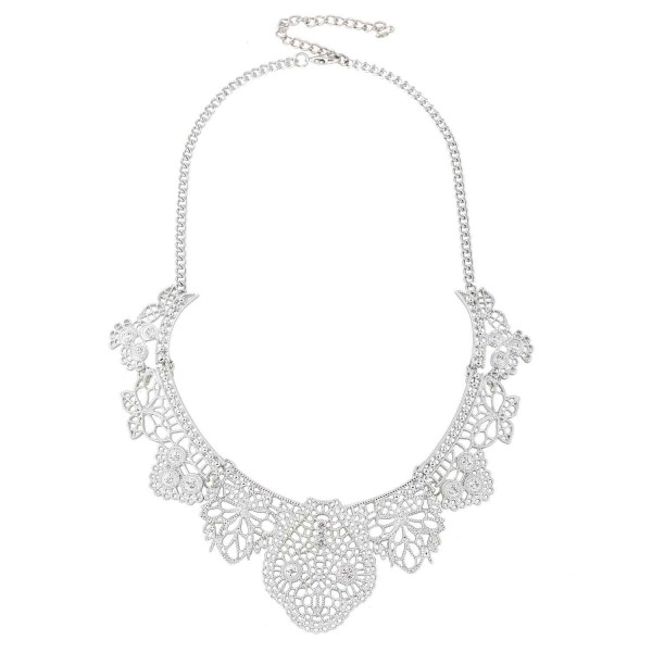 EXCEED Vintage Statement Filigree Necklace - Necklace / Silver - CO12JUCLKZJ