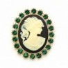 Faship Portrait Cameo Pin Brooch Emerald Green Rhinestone Crystal - CB127WHR3RN