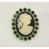 Faship Portrait Emerald Rhinestone Crystal