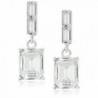 1928 Jewelry "Estate Swarovski Collection" Silver-Tone Octagon Swarovski Crystals Drop Earrings - CV12F6M7B69