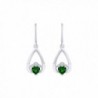 Claddagh Drop Earrings in Gold Over Sterling Silver By AFFY - Emerald - C117YTTETAU