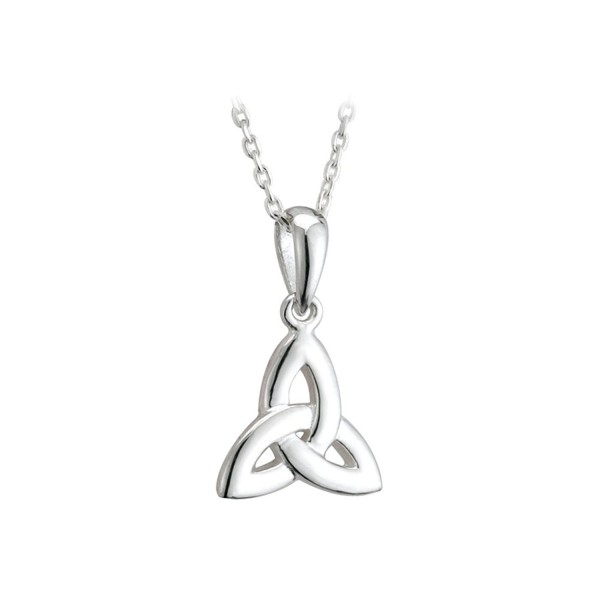 Trinity Knot Necklace Sterling Silver Irish Made - C4114U1IYFP