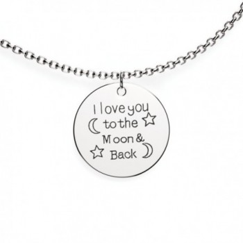 I Love You To The Moon And Back Love Pendant Necklace - Charm Necklace - Perfect Gift for Women - CG12MDYEREH