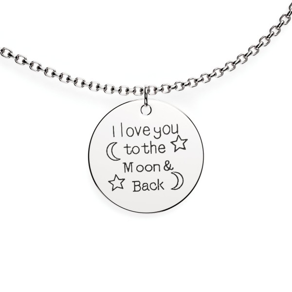 I Love You To The Moon And Back Love Pendant Necklace - Charm Necklace - Perfect Gift for Women - CG12MDYEREH