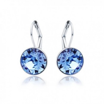 Rhodium Earrings Sapphire Swarovski Crystals