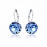 Rhodium Earrings Sapphire Swarovski Crystals