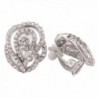 Grace Jun Bridal Rhinestone Crystal Rose Flower Clip on Earrings No Pierced for Women (silver plated) - C117YSDZA96