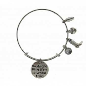 Boots Cowgirl Silver Expandable Bracelet