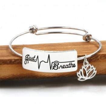 Inspirational Bracelet Engraved Breathe Jewelry in Women's Bangle Bracelets