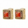 YAZILIND 18K Gold Plated Cubic Zirconia Lovely Square Hoop Huggies Earrings for Women - C612FZROD7F