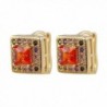 YAZILIND 18K Gold Plated Cubic Zirconia Lovely Square Hoop Huggies Earrings for Women - C612FZROD7F