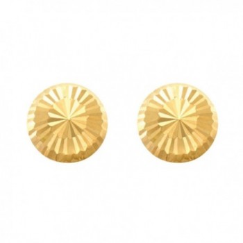 Gold Shiny Faceted Half Earrings