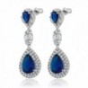 Simulated Sapphire Zirconia Chandelier Earrings