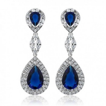 Simulated Sapphire Zirconia Chandelier Earrings in Women's Drop & Dangle Earrings