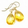 14k Gold Filled Simulated Citrine Earrings Yellow Faceted Pear Teardrop Simple Briolette - CN11DQCSVTN