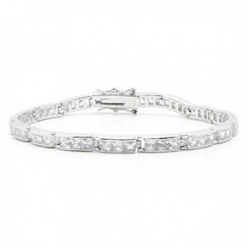 Bling Jewelry Past Present Future CZ Tennis Bracelet 7.5in Sterling Silver - CR113AIZNG1