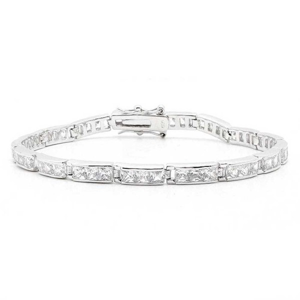 Bling Jewelry Past Present Future CZ Tennis Bracelet 7.5in Sterling Silver - CR113AIZNG1