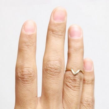 Chevron Midi Ring Gold Silver in Women's Statement Rings