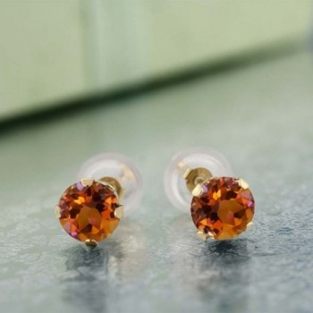 Orange Mystic Yellow 4 prong Earrings