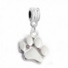Sexy Sparkles Dog Paw Dangling Charm Spacer for European Bracelets - CL12O3W0BRB
