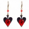 RareLove Vintage Lolita Red Rhinestone Teardrop with Butterfly Dangle Earrings - Red Heart - CZ12NYJV60A