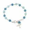 NOVICA Multi-Gem Amazonite .925 Sterling Silver Beaded Bracelet- 7.5"- 'Flying Cross' - C017YR8SGQZ