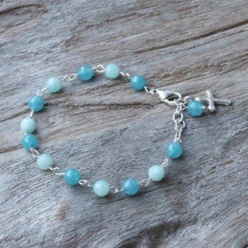 NOVICA Multi Gem Amazonite Sterling Bracelet in Women's Link Bracelets