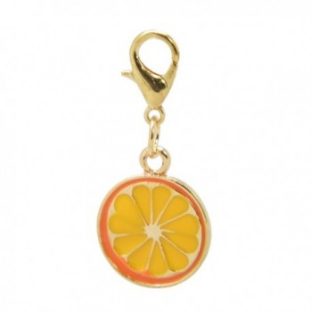 Paialco Enamel Orange Fruit Clasp Charms - CL12IS861WN
