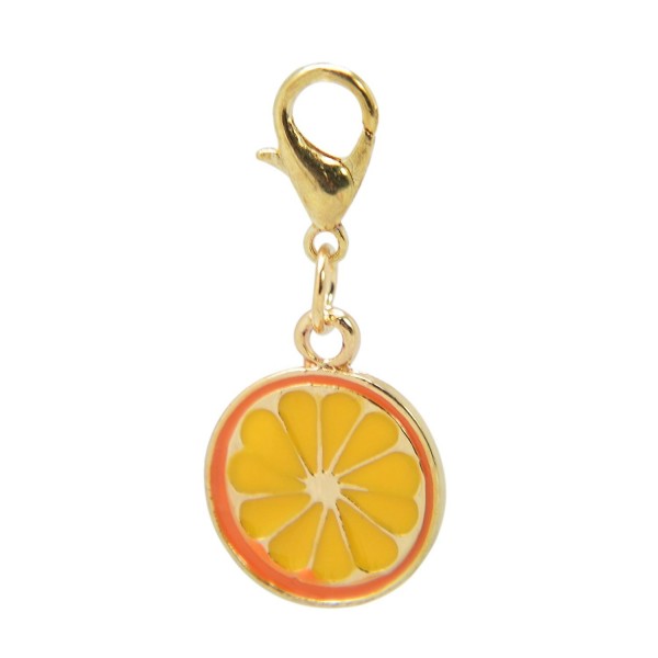 Paialco Enamel Orange Fruit Clasp Charms - CL12IS861WN