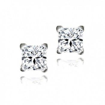 Bria Lou Silver Flashed Square-Cut Cubic Zirconia Stud Earrings - CO12CF2XJZP