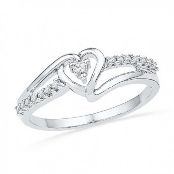 Sterling Silver White Round Diamond Fashion Ring (1/10 CTTW) - CJ115NY8LB5