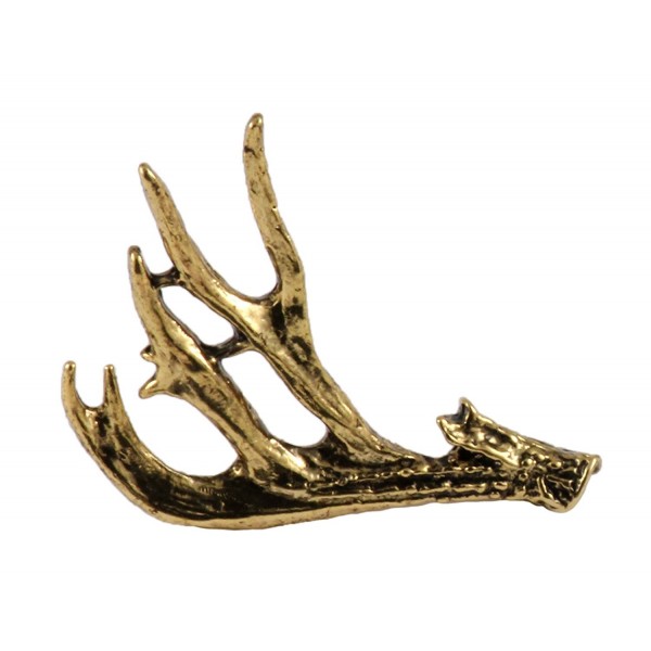 Creative Pewter Designs- Pewter Mule Deer Antler Shed Handcrafted Lapel Pin Brooch- M012 - CB188QZDAG3