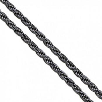 Sac Silver Stainless Steel Men's Rope Chain 2.9mm 3.8mm 4.6mm 5.9mm Heavy Cord Necklace - C9128T7FXVD