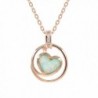 Espere Lab Created Opal Heart Pendant Necklace 18 Inch in Sterling Silver 925 Rhodium Plated - Yellow - C312F7RCWPX