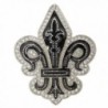 Fleur de Lis "Flower of the Lily" French Brooch Pin 2" with Crystal Accents - C5187QU4YGX