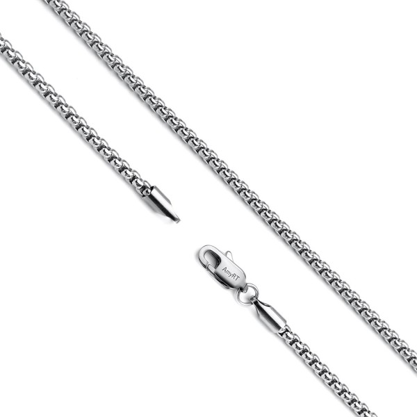 AmyRT Jewelry 2.5mm Womens Mens Titanium Steel Rolo Cable Wheat Chain Link Necklace 16-30 Inch - CM1824X0SYA