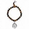 Yoga Meditation Charm Simulated Tiger Eye Bracelet Wrist Mala - CV11LP07U3L