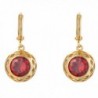 YAZILIND Women Noble 18K Gold Plated Hollow Round Cubic Zirconia Crystal Hoop Dangel Drop Earrings - Red - CK12KUTZWBJ