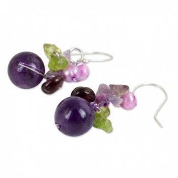 NOVICA Amethyst Earrings Cultured Freshwater