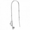Sterling Silver Threader Earrings Key Dangle 4 1/2 inch long - CQ111CZ91PJ